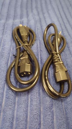 Pair 3 Prong AC Power Cord speaker dj light standard Electrical Cable Universal