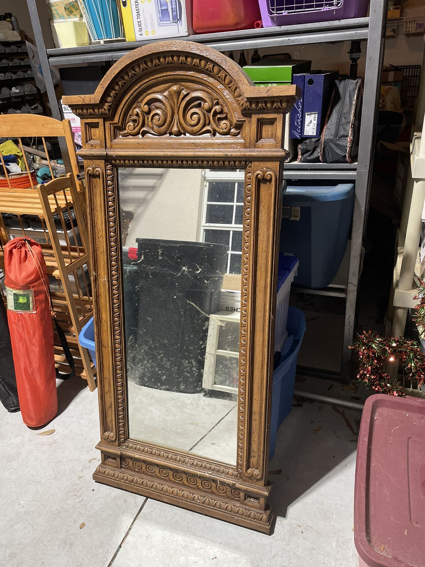 Antique Mirror With Detailed Carvings