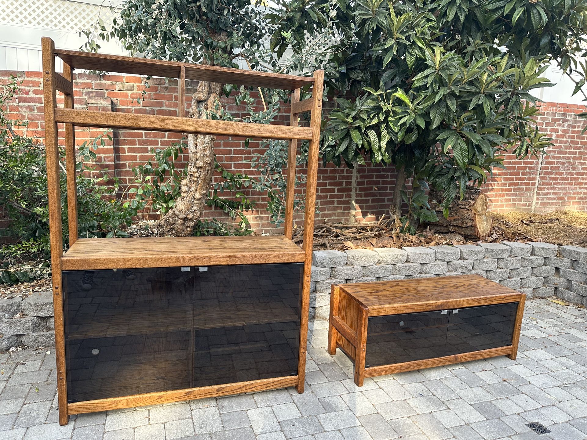 Stunning Solid Oak Vintage Mid Century Console 