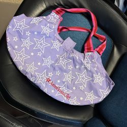 American Girl Doll Retired Purple White Stars Print Tote Bag Doll Carrier