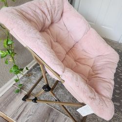 Comfy Folding Lounge Chair Plush Pink