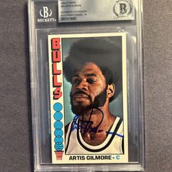 Vintage 1976-77 Topps Tall Boy Artis Gilmore signed. Beckett Authenticated "10" Autograph. Negotiable 