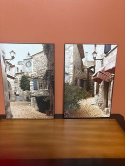European Village Wall Art Set – 2 Matching Panels