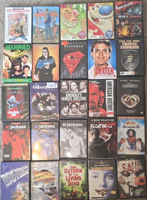 DVD Collection: 69 DVDs.