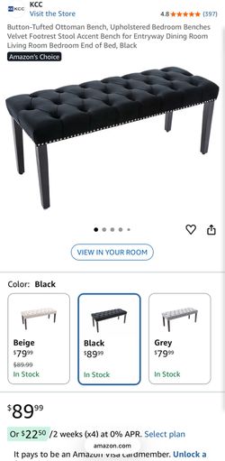 Velvet ottoman / bench