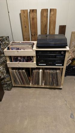 Vinyl Record Player Shelf Rack Storage Cart