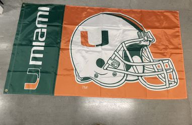 Miami Hurricanes Helmet 3x5 Double sided Flag
