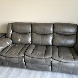 Gray Reclining Sofa 