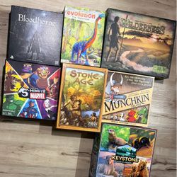 More than 50 board games, priced between $4 and $20 each.
