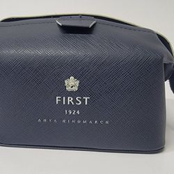 Anya Hindmarch toiletry Makeup Bag - Graphite Blue  Color