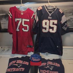 2 Nike New England Patriots Football Jerseys 2 Shirts 1 Hat