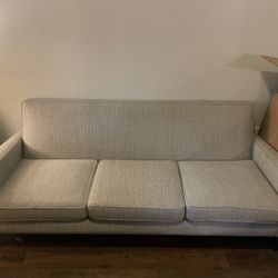 Couch Beige Crate And Barrel Sofa 84” Wide