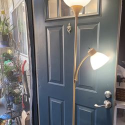 Torch lamp with task lamp 72 inches tall. $5.00. 