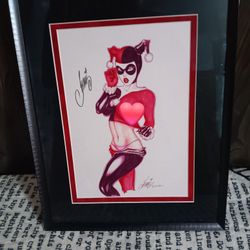 Harley Quinn autographed picture by artist adult rated