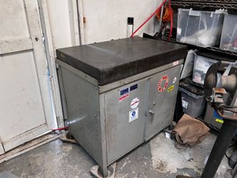 Surface plate and steel cabinet.