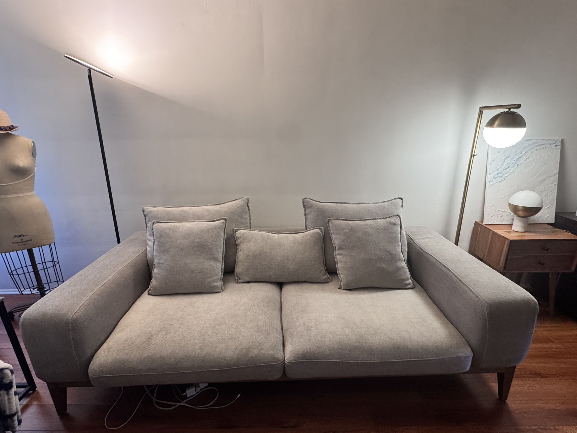 Modern Grey Fabric Sofa