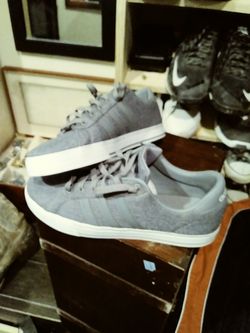 Grey canvas Adidas shoes size 10 and a half