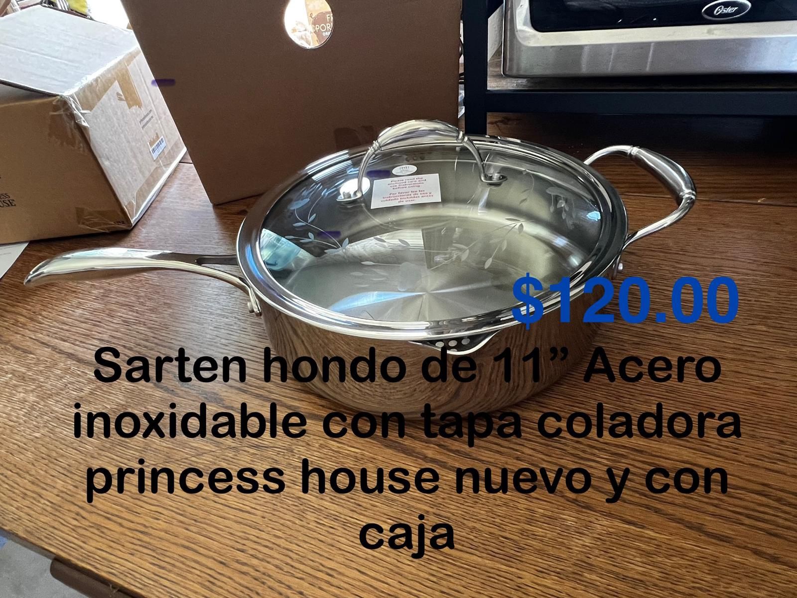 Sartén De 11” Acero Inoxidable 👉 princess house todo nuevo y con caja 📦