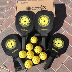 PICKLEBALL STARTER SET / 4 Pickleball Paddles 8 Pickleballs And Carrying Bag / Pickleball 👉If Post Is Up It’s Available While Supplies Last👈