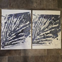 2 - 18"x24" Abstract Hand Painted Painting By Me 