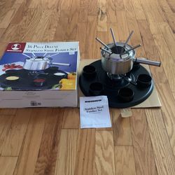 16 Piece Deluxe Stainless Steel Fondue Set