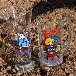 Rare Vintage Spuds MacKenzie Bud Light "Party Animal" Glass Set (1987)