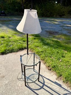 Floor Lamp with Glass Side Table