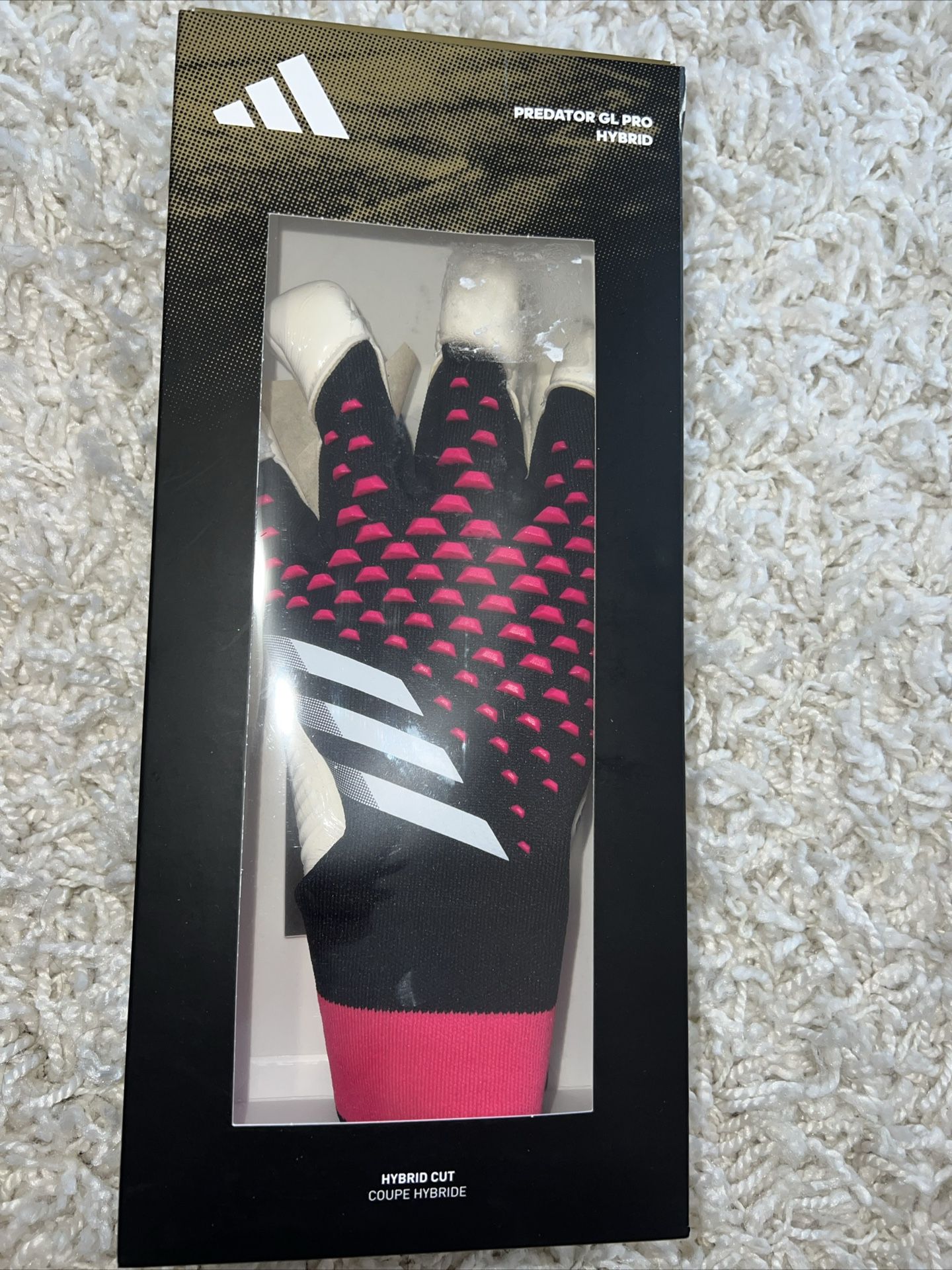 New Size 8 Adidas Predator GL Pro Hybrid Cut Goal Keeper Gloves Rare Pink HN3341