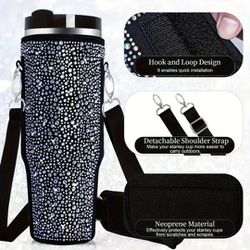  Rhinestone Mug Sleeve Carrier For 40oz Tumbler Stanley...with Topper