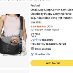 New Small Dog or Cat Sling Carrier,