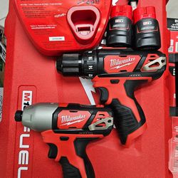 New Milwaukee M12 Drill & Impact Driver Combo Kit (Aftermarket Batteries)