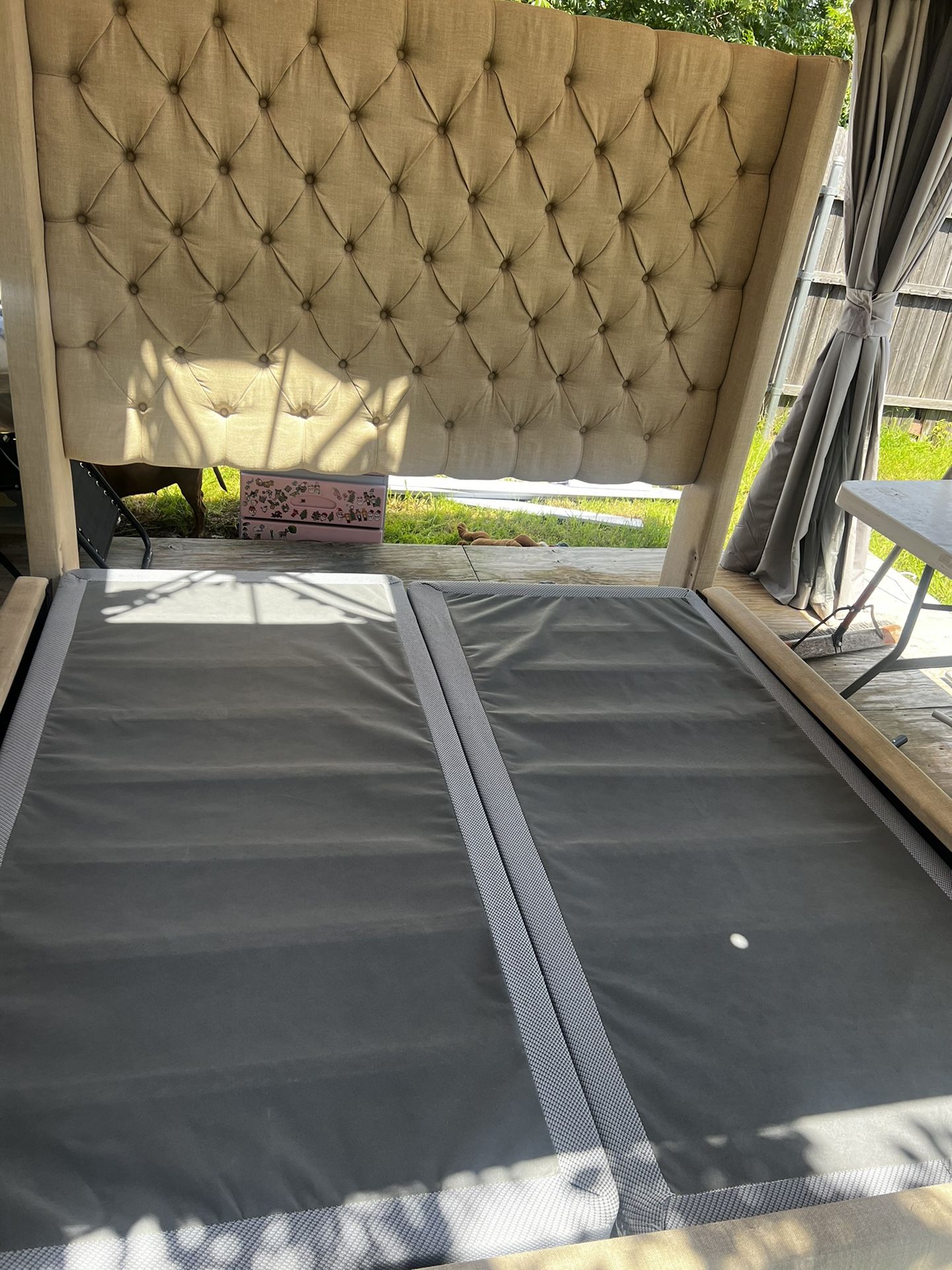 King Bed frame ,box springs And Mattress 