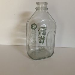 Vermont County Glass Milk Bottle Half Gallon