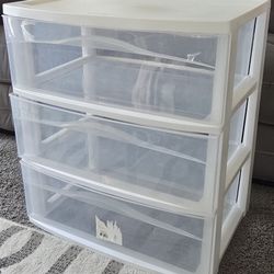 3 Drawer Wide  White - Brightroom™: Plastic Storage Drawers, Universal Storage