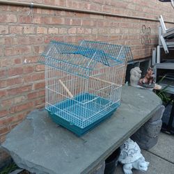 Blue & White Metal Bird Cage  22" H X 18" L X 14" W 