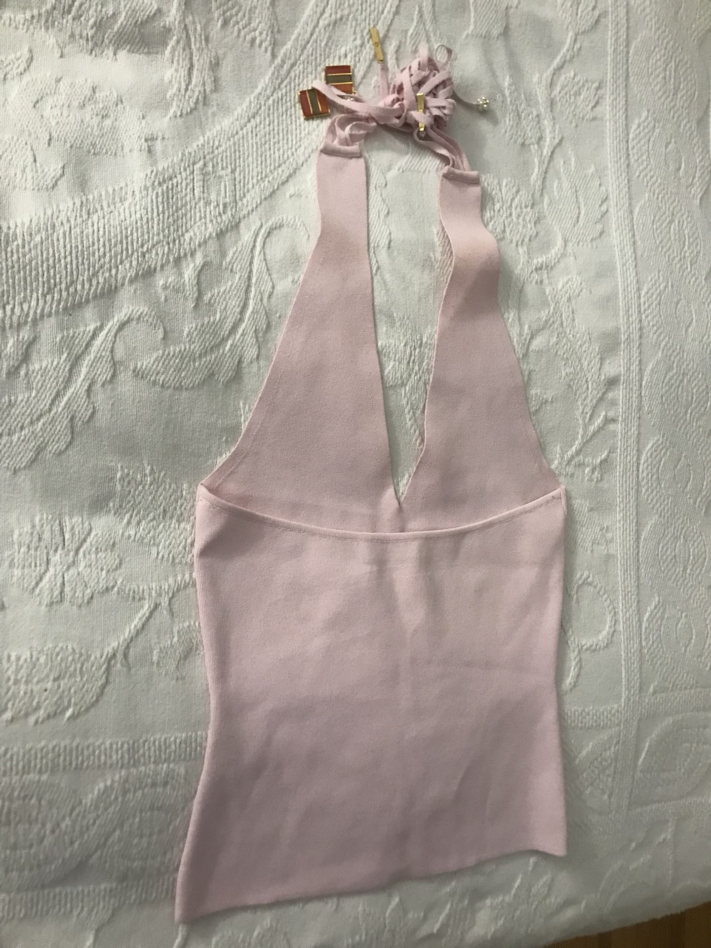 Pastel pink halter top, XS-S