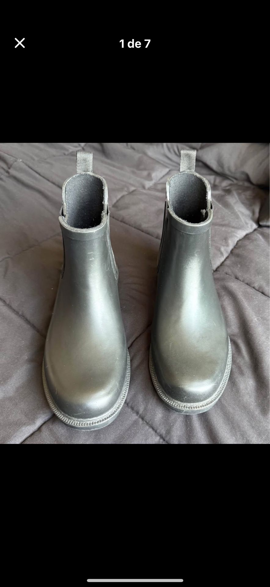 Madewell Chelsea -  Rubber Rain Boots - On Black Orquilla Soles