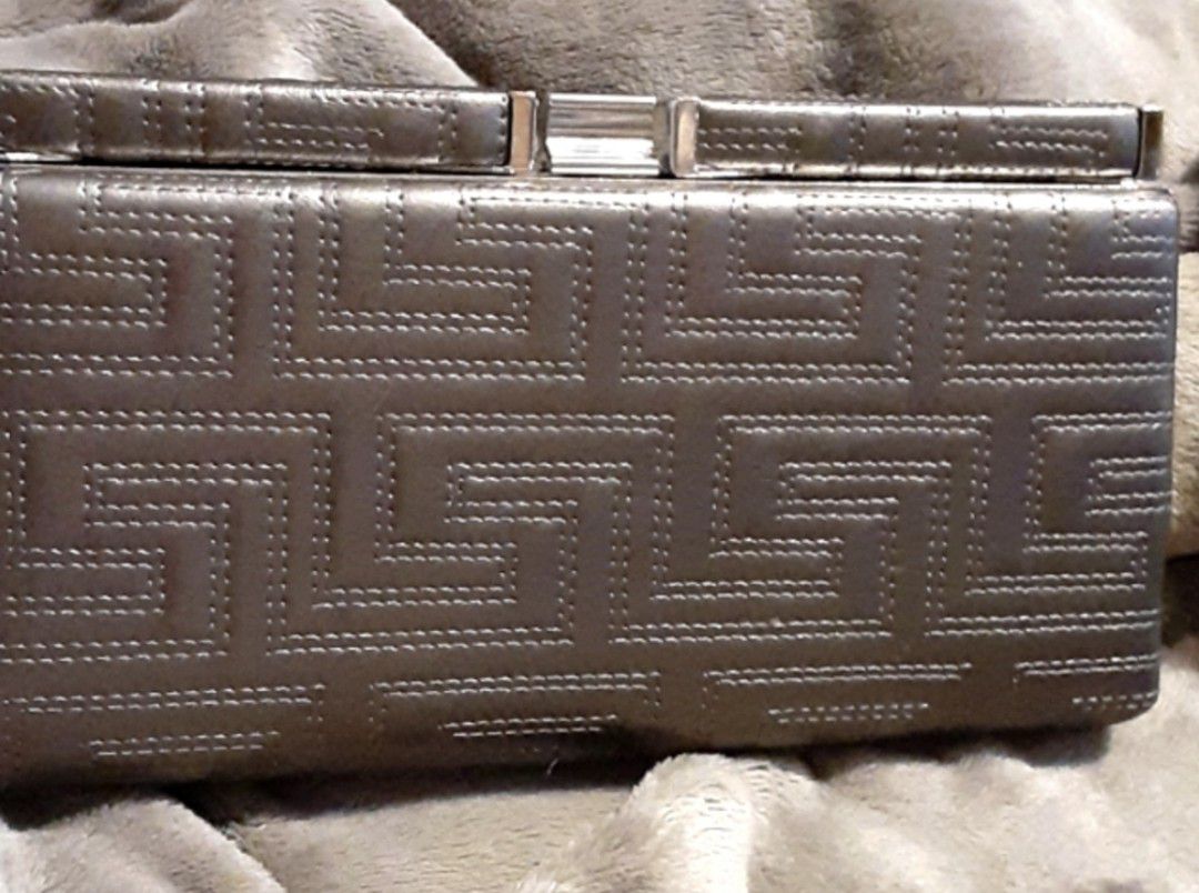 Serious Inquiries Only. Dark Gray Geometric Pattern Clutch/Wallet