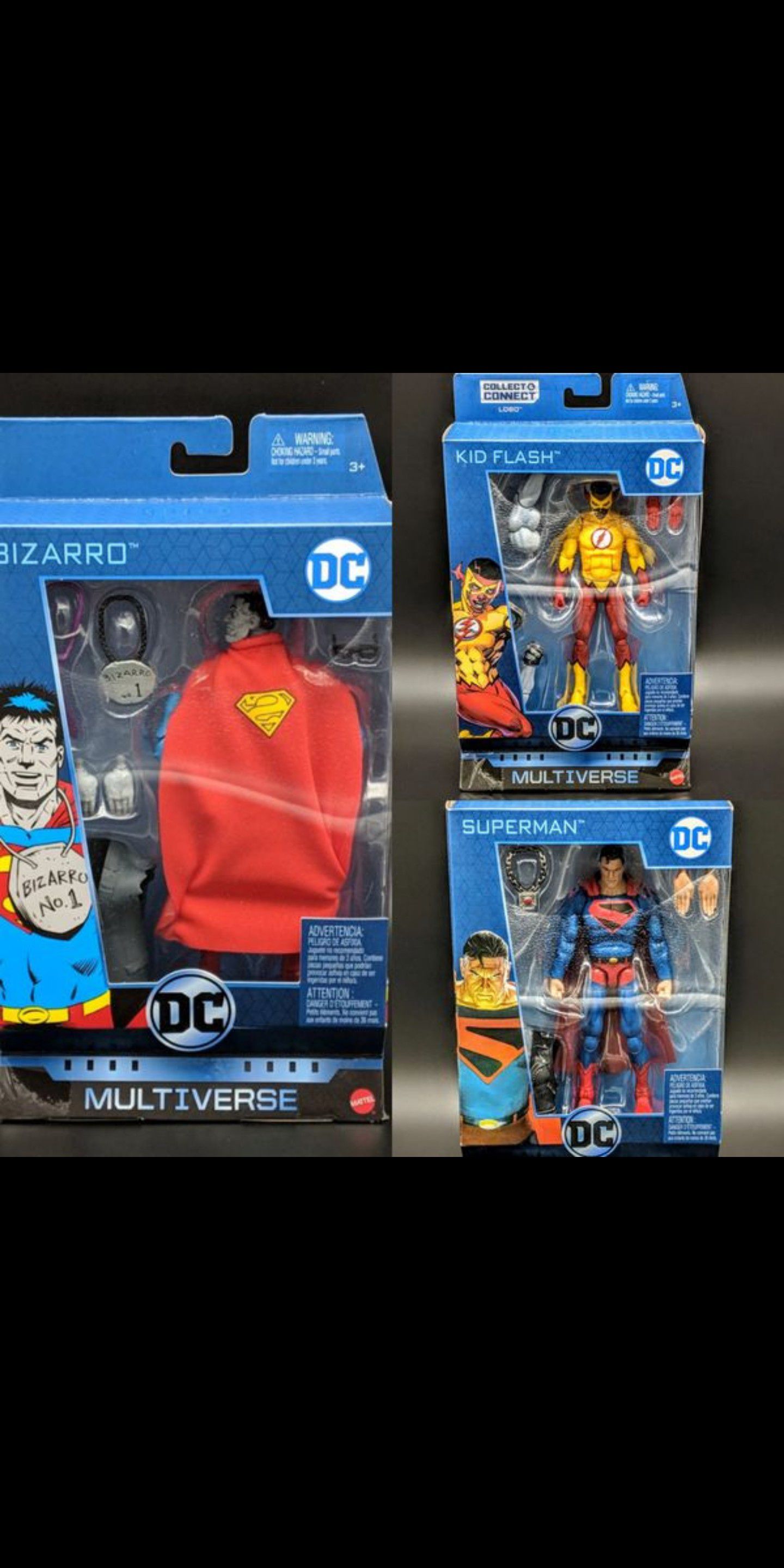 DC Universe Superman, Bizzaro and Kid Flash Combo