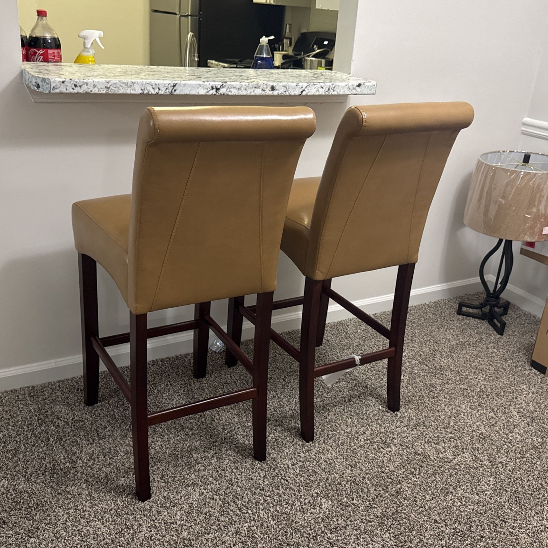 Brand New Counter height Bar Stools - Leather