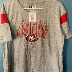 SAN FRANCISCO WOMAN BLOUSE GREAT TO WEAR FOR SUPERBOWL DAY ADULT SIZE LARGE 