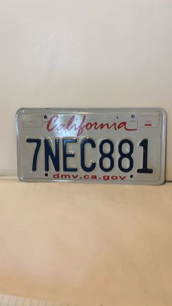 California License Plate 7NEC881