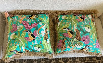 Brentwood Originals Indoor/Outdoor Tropical Safari Print Pillows