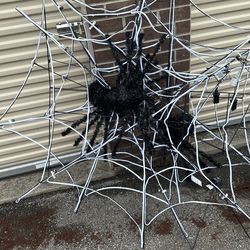 Large Metal Led Spider Web