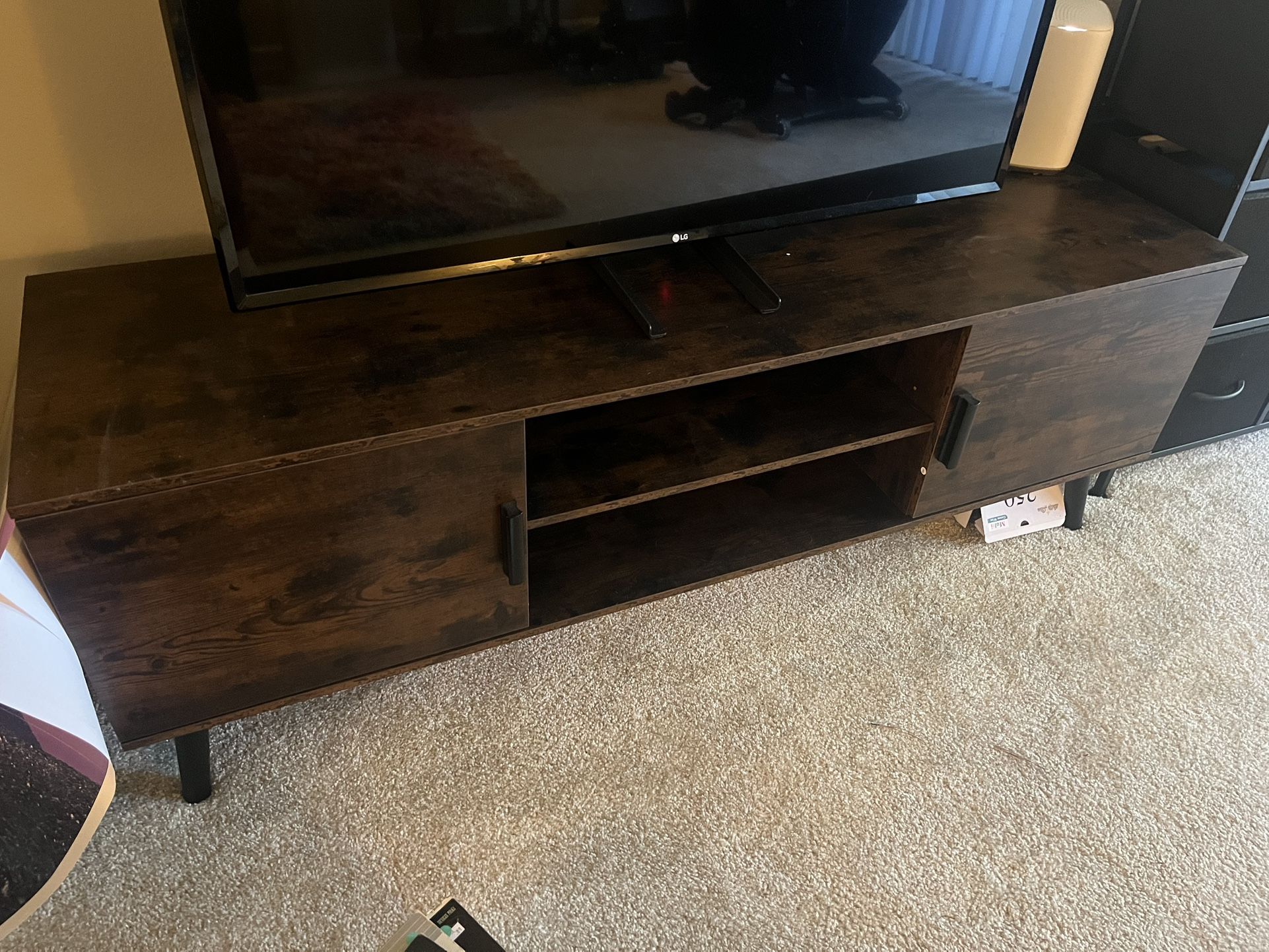Dark Wood Tv Stand With Cabinets