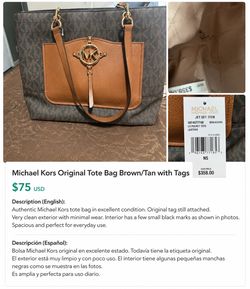 Michael Kors Original Tote Bag Brown/Tan with Tags