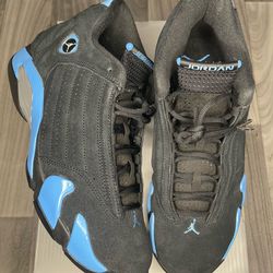 Black university blue Jordan 14s