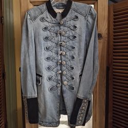 MILITARY STYLE FREE PEOPLE Seamed And Structured Women's Med Town Coat