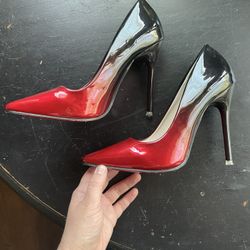 Sexy Black And Red Ombré Stiletto Heel