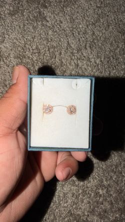 14k rose gold baguette earrings